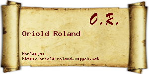 Oriold Roland névjegykártya